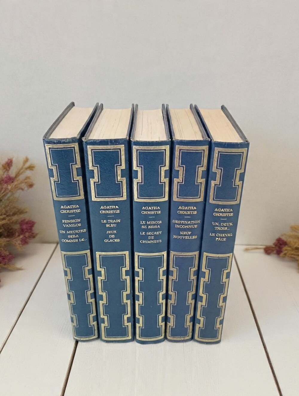 Agatha Christie Vintage French Mystery Hardcover 5 Book Set 1970s Collectible